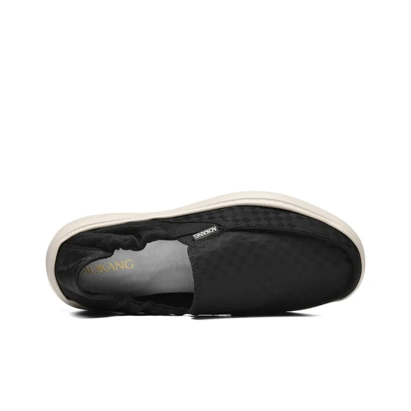 AOKANG Dunk Series Slip on, Slip on Height Increasing Abrasion Resistant Breathable Low Top Canvas Shoes Men's Box-3