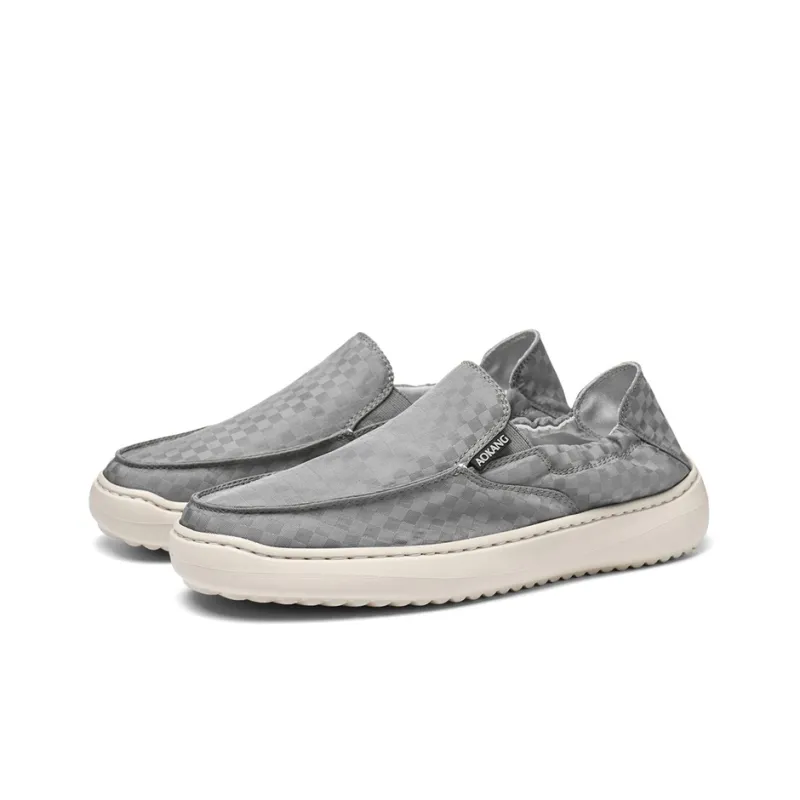 AOKANG Dunk Series Slip on, Slip on Height Increasing Abrasion Resistant Breathable Low Top Canvas Shoes Men's Box-8