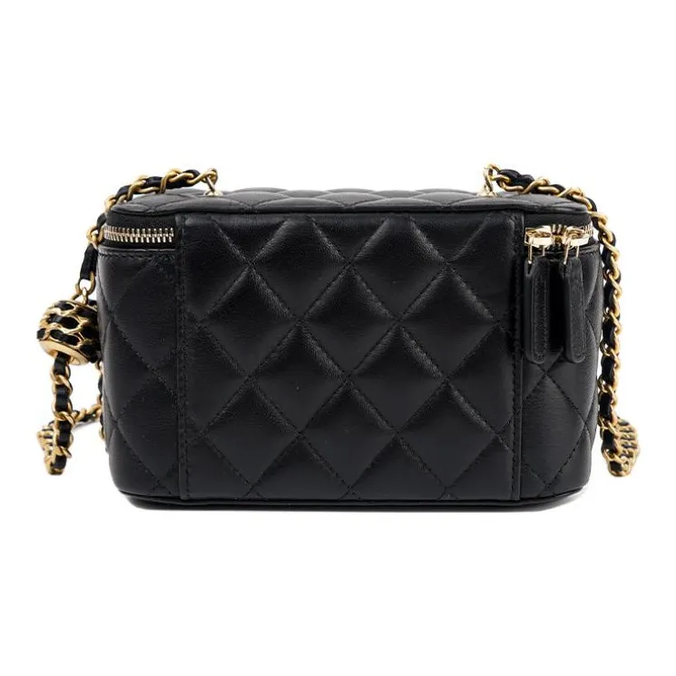 CHANEL Sheepskin Box Bag Crossbody Bag Regular Women's Black-2