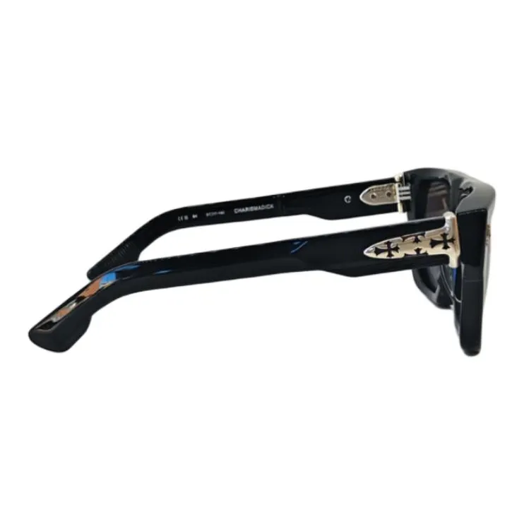 Chrome Hearts Acetate Irregular Shape Sunglasses Men's Black-3