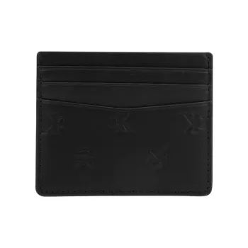 CALVIN KLEIN Cow Leather Card Holder Men's Space Black