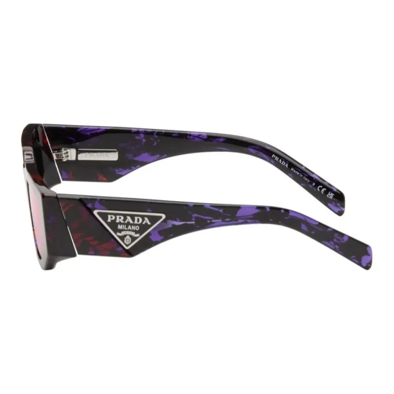 PRADA Acetate Irregular Shape Sunglasses Women's Tortoiseshell-2