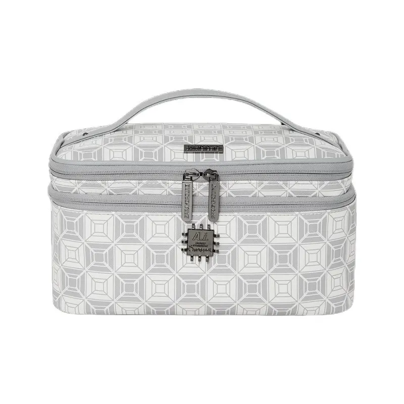 SPRAYGROUND Ai SANDFLOWER Collaboration Polyester Makeup Bag Unisex White Gray-0