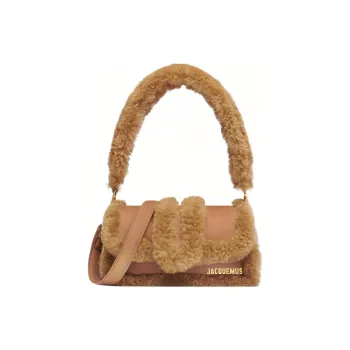 Jacquemus Le Petit Bambino Shearling Portable Crossbody Bag Shoulder Bag Women's Camel