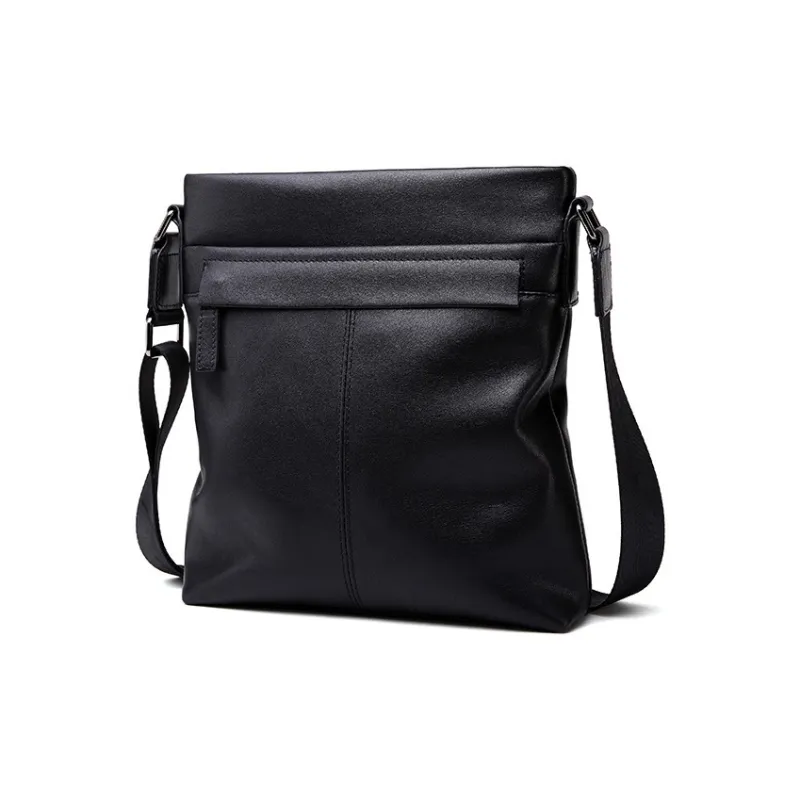 ROSEROOEN Cow Leather Shoulder Bag Men's Black-1