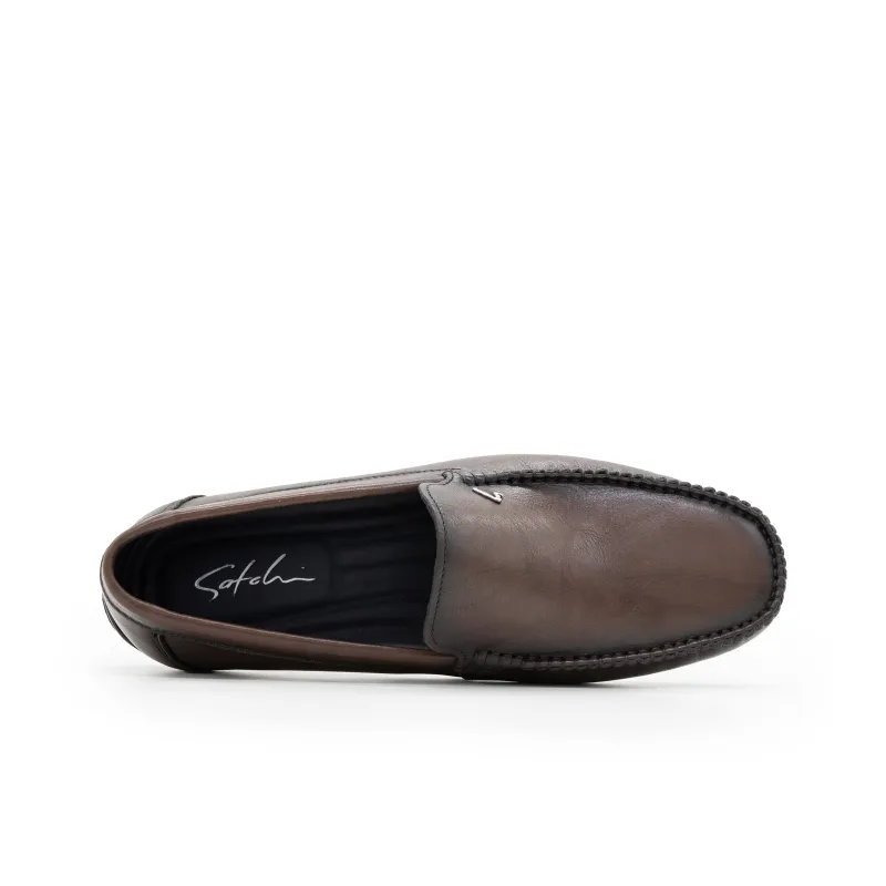 Satchi Casual Slip on Loafers Men's Brown-3