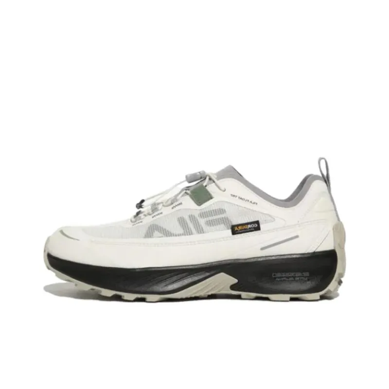 FILA Cushioned Anti Slip Wear Resistant Breathable Lightweight Low Top Trail Running Shoes Unisex White Korean Style-0