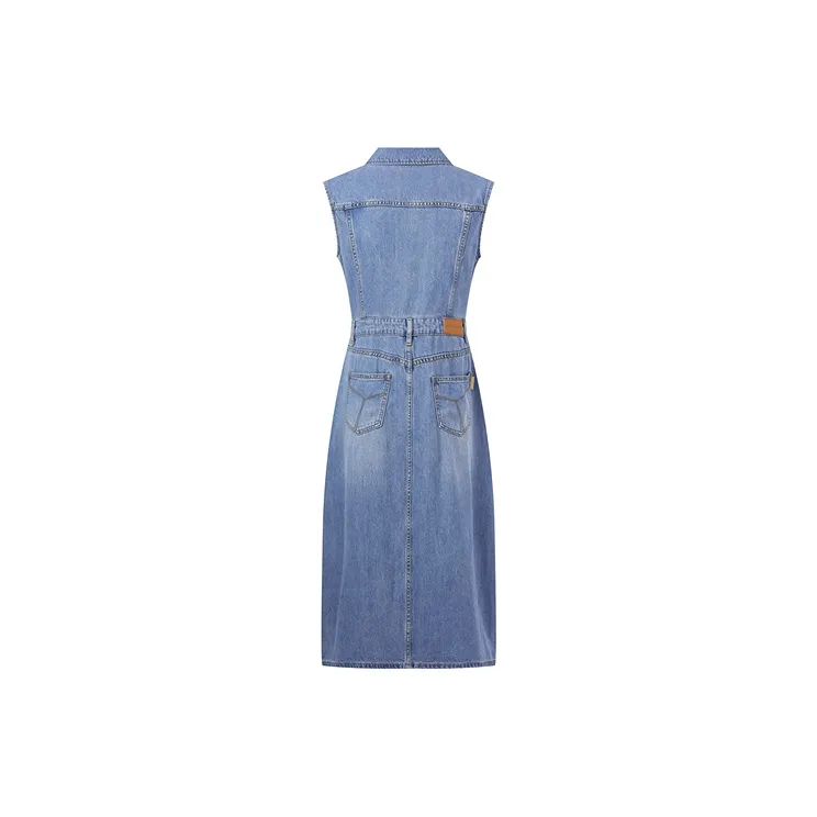 PEACEBIRD Sleeveless Dresses Women's Denim Blue-1