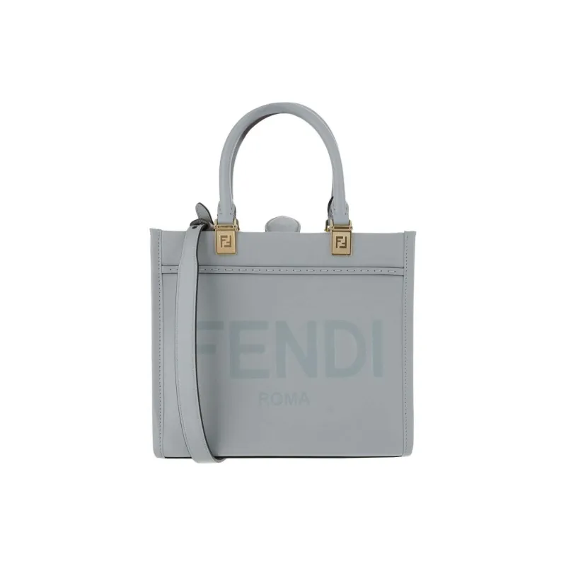 FENDI Sunshine Calfskin Tote Bag, Shopping Bag, Shoulder Bag, Crossbody Bag, Handbag Small Size Women's Light Blue-0