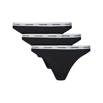 CK/Calvin Klein THONG 3PK Underpants Europe Version Women's 3 Pack Black