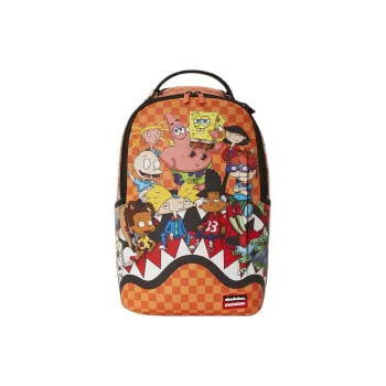 SPRAYGROUND Artificial Leather With Fabric Backpack Unisex Orange