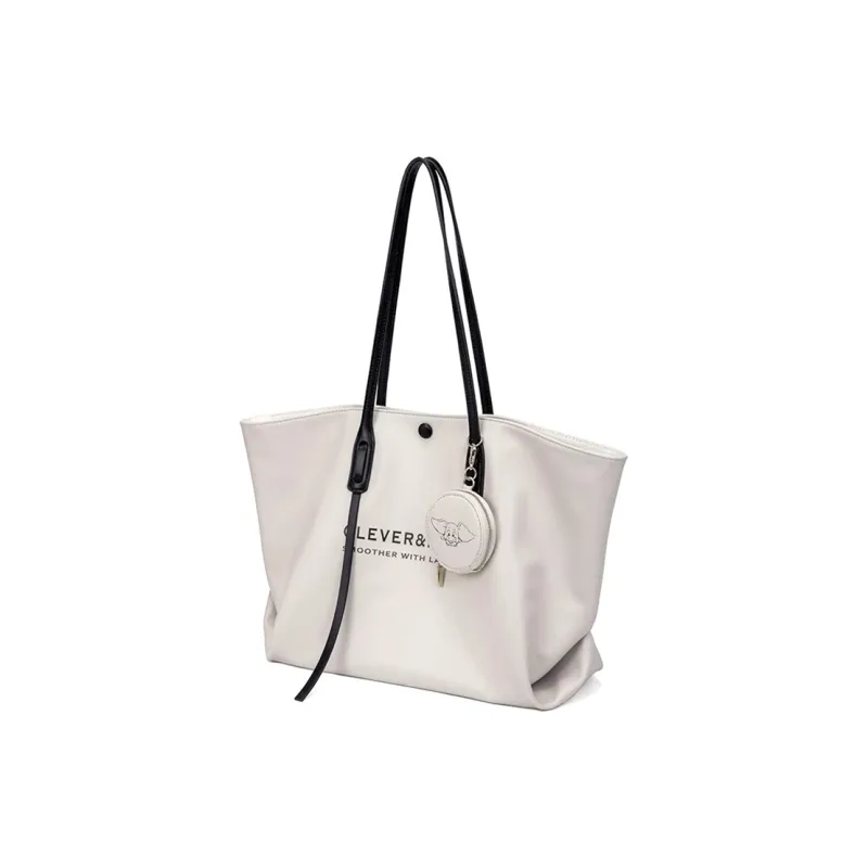 CLEVER& KETCH PU Shoulder Bag, Handbag, Tote Combo Bag Women's Ecru/Black/Khaki-1