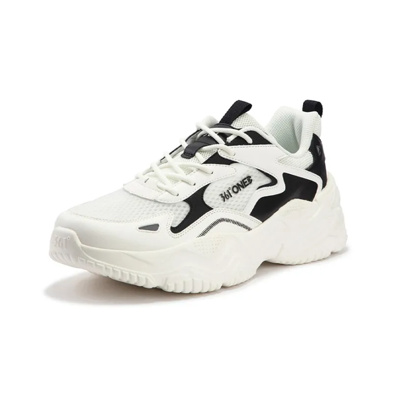 361° Ode MONO Yarn Edition Slip Resistant, Abrasion Resistant, Breathable Low Top Casual Shoes Men's White Black-1