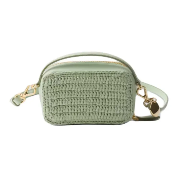 PRADA Leather Crossbody Bag Shoulder Bag Mini Women's Aqua Green-2