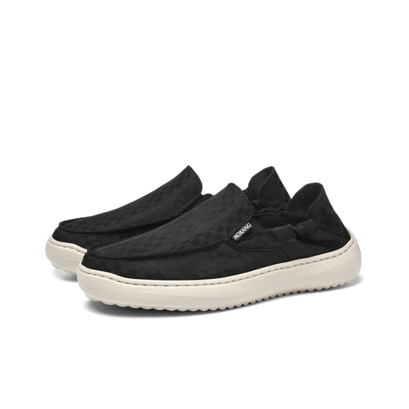 AOKANG Dunk Series Slip on, Slip on Height Increasing Abrasion Resistant Breathable Low Top Canvas Shoes Men's Box-2