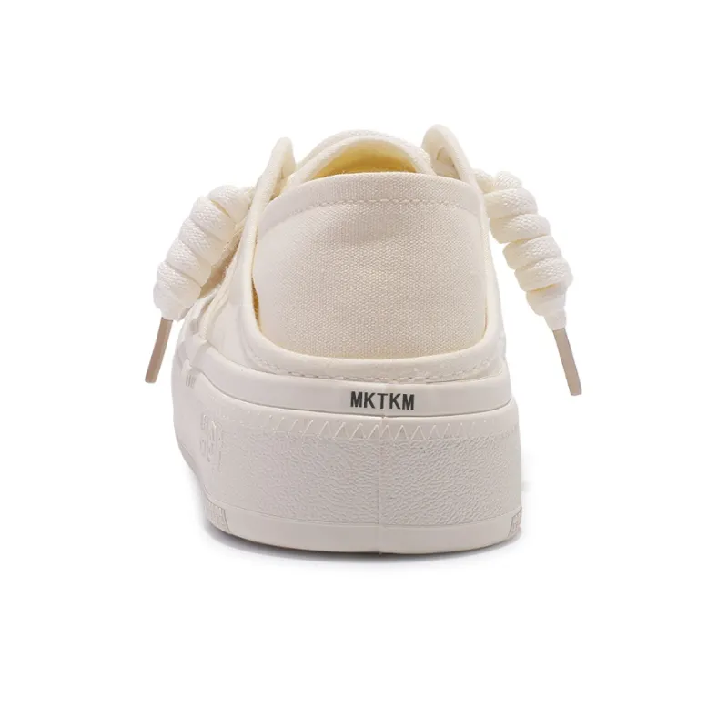 MKTKM Shock Absorbers With Slip Resistant And Abrasion Resistant Properties Low Top Casual Shoes Women's Beige-5