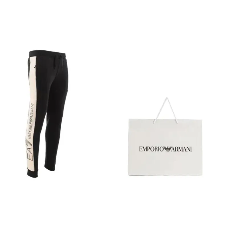 EMPORIO ARMANI EA7 Knitted Sports Pants Men's Black-1