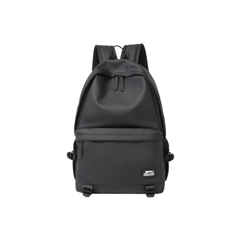 Slazenger Premium PU Backpack Large Size Men's Obsidian Black/Maillard Style Brown-0