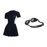 Black Swimsuit+Swim Goggles