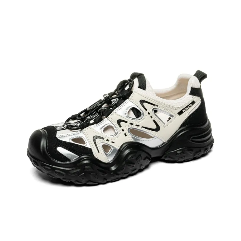 Kappa Grip Height Increasing Beach Sandals Women's Black White-2