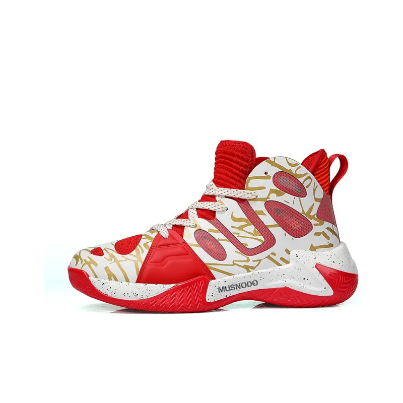 MUSNODO Cushioning Anti-Slip Wear-Resistant Breathable Supportive Rebound Mid-Top Basketball Shoes Men's-4