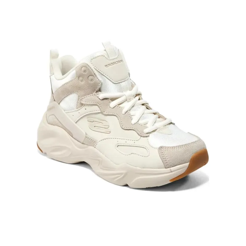 Skechers Stamina Airy Anti Slip Wear Resistant High Top Casual Shoes Women's Khaki White-3