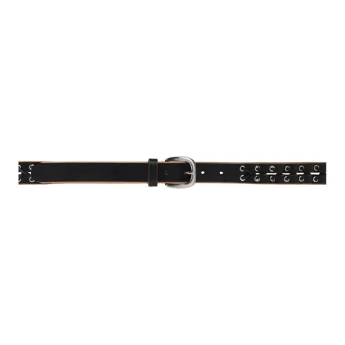 OUR LEGACY Adjustable Pin Buckle Leather Belts Men's Black Width 1.25 Cm
