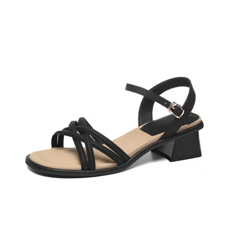 Golden Silk Rabbit Strap Sandals Women's-0