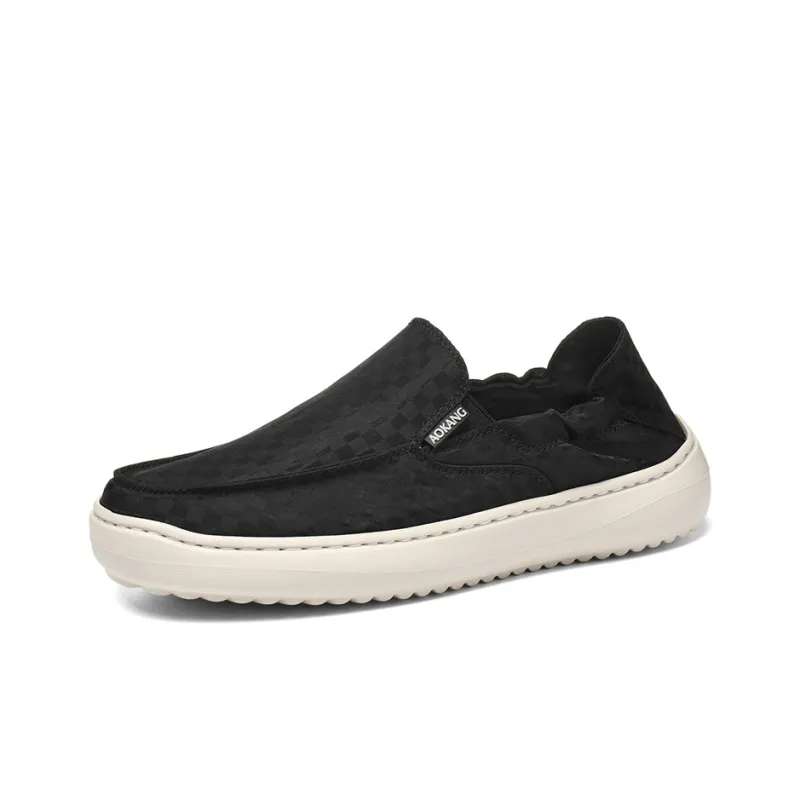 AOKANG Dunk Series Slip on, Slip on Height Increasing Abrasion Resistant Breathable Low Top Canvas Shoes Men's Box-1