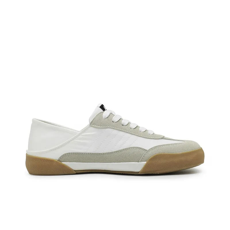 Warrior German Army Trainers Anti Slip Wear Resistant Breathable Lightweight Low Top Canvas Shoes Unisex White Gray-1