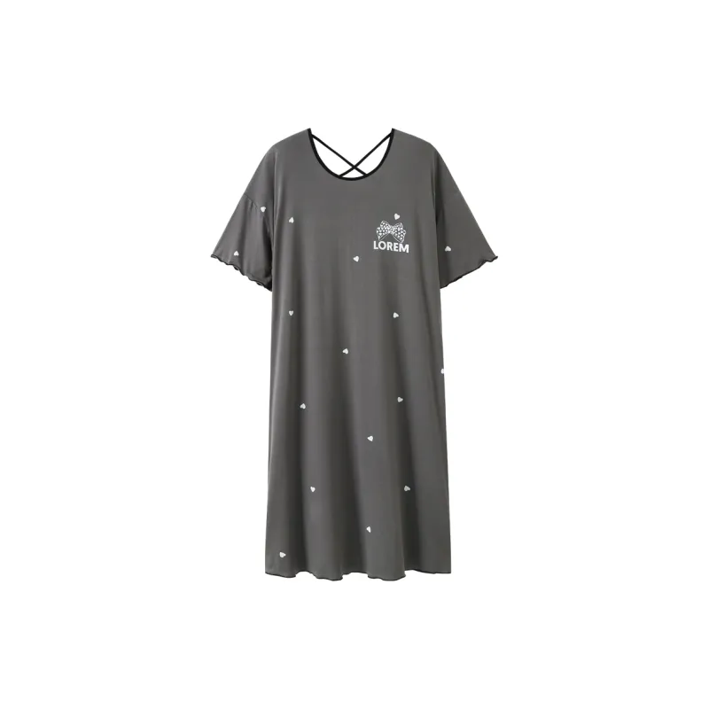 The Story Of The Flower Season Nightgown Women's Dark Gray-0