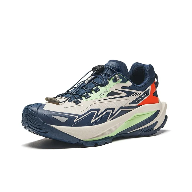 Anta Cushioning Wear-Resistant Low-Top Running Shoes Men's Mo Dai Blue-1