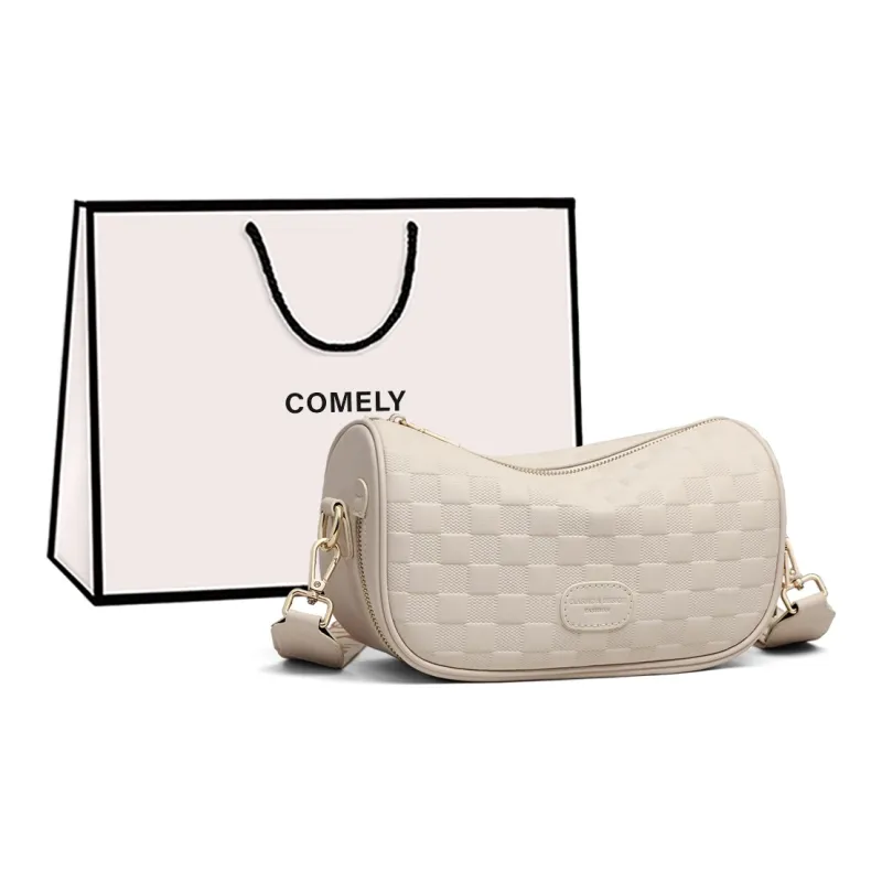 COMELY Synthetic Leather Pillow Bag Crossbody Bag Shoulder Bag Regular Women's Black/White-6