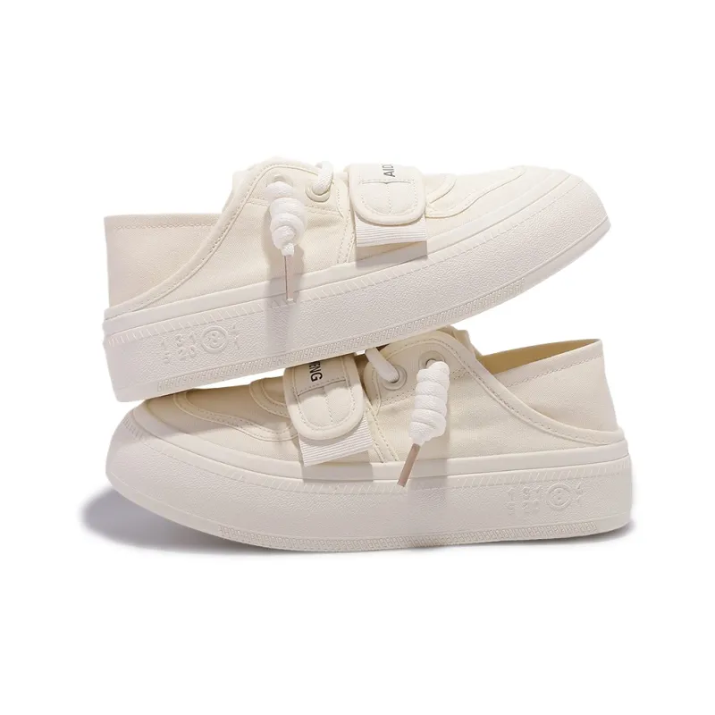 MKTKM Shock Absorbers With Slip Resistant And Abrasion Resistant Properties Low Top Casual Shoes Women's Beige-2