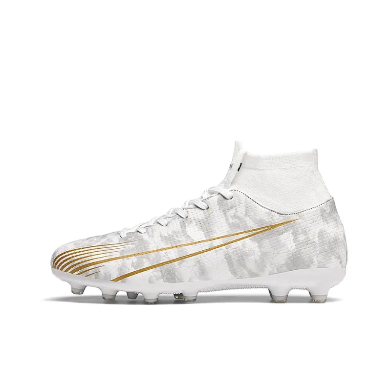 D&W FG Rubber Long Studs Artificial Ground Firm Ground Soft Ground Anti Slip Wear Resistant Soccer Shoes Unisex-9