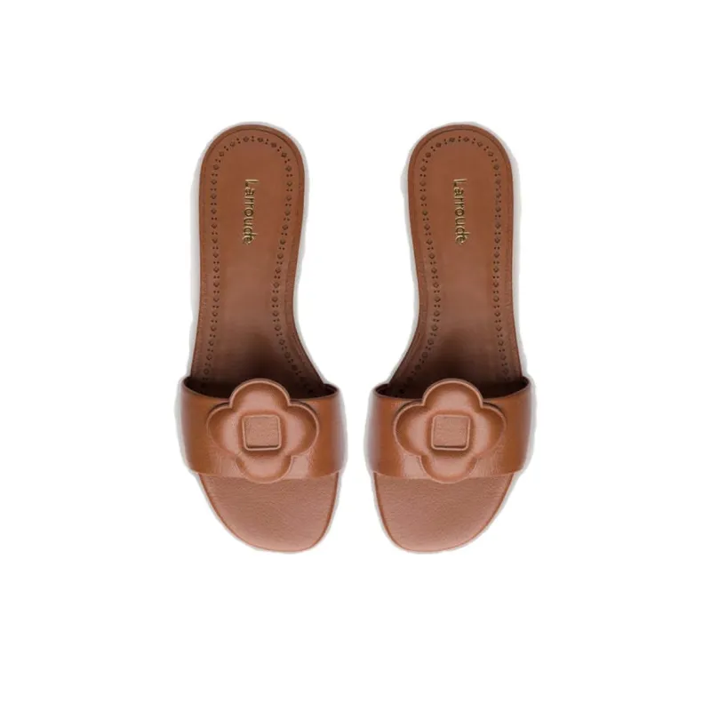 Larroude Slide Slippers Women's Caramel-3