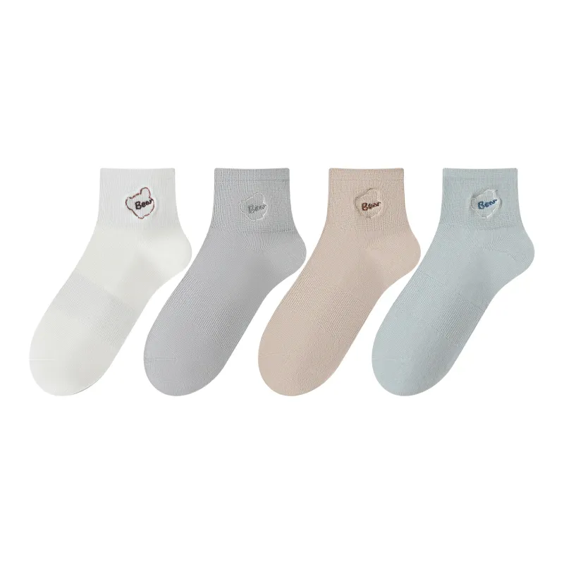 XXLLG Spring And Fall Mid Calf Socks Women's 4 Pack-4