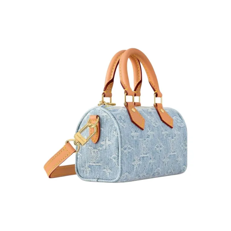 LOUIS VUITTON Nano Speedy Sky Blue Denim-1