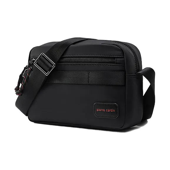 PIERRE CARDIN Fabric Crossbody Bag Regular Men's Black-1