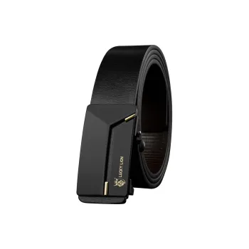 LUCKY LION Cow Leather No Tooth Automatic Buckle Leather Belts Men's Width 3.3cm