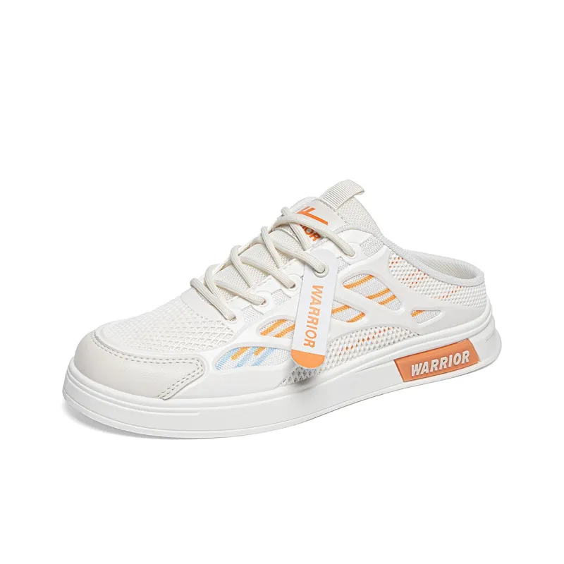Warrior Wing Series Slip Resistant Low Top Skateboard Shoes Men's Beige Orange-1