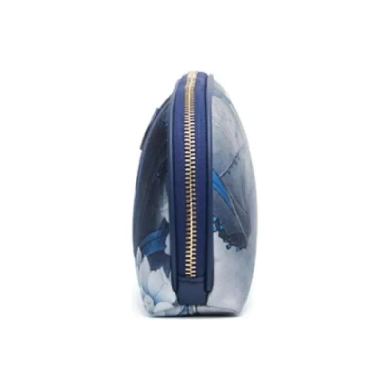 Pmsi Mulberry Silk Wallet Clutch Small Size Women's Dark Blue-2