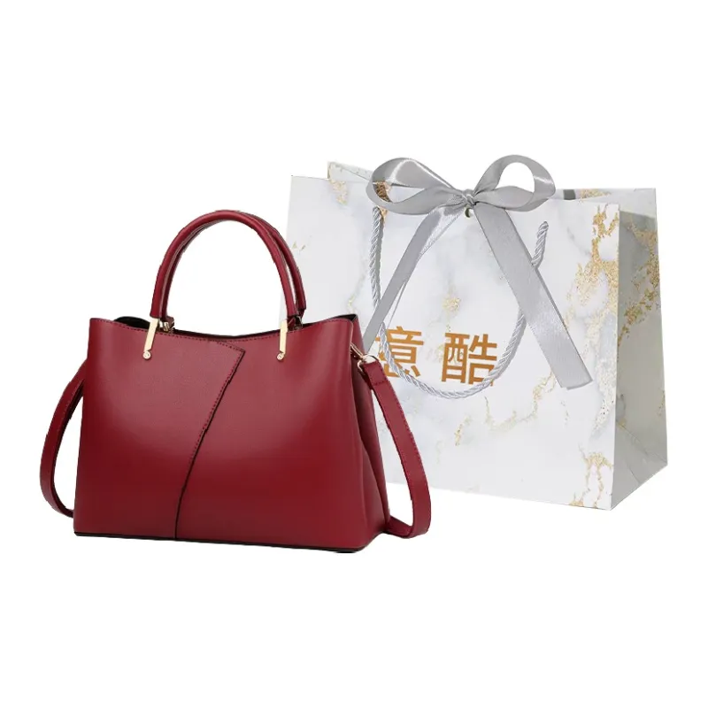 Cool Pu One Shoulder Handbag Regular Women's Khaki, Red, Black-4