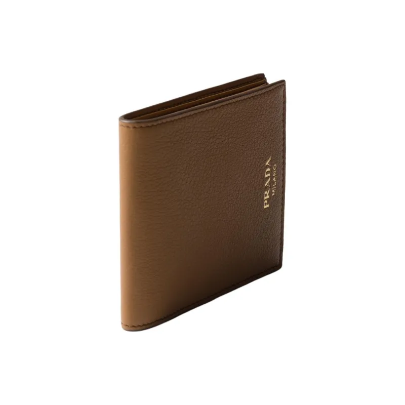 PRADA Leather Wallet Men's Brown-1
