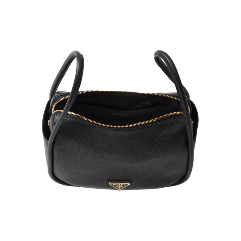 PRADA Leather Handbag Women's Black-3