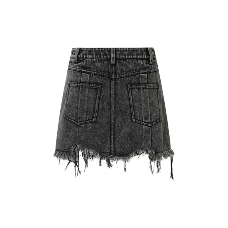 JAC FLEURANT Denim Short Skirts Women's Black-1