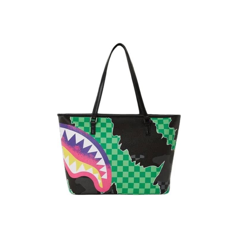 SPRAYGROUND Artificial Leather Tote Bag Shopping Bag Shoulder Bag Handbag Unisex Black & Multicolor-2