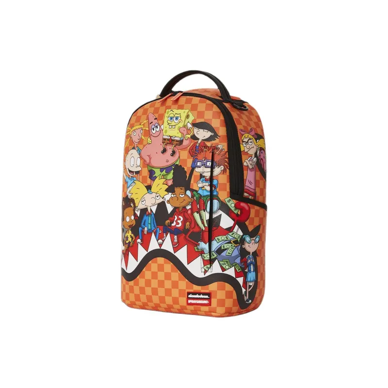 SPRAYGROUND Artificial Leather With Fabric Backpack Unisex Orange-2