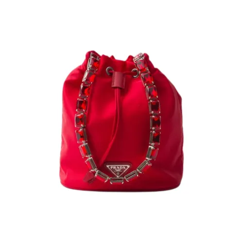 PRADA Recycled Nylon Handbag Shoulder Bag Crossbody Bag Mini Women's Red
