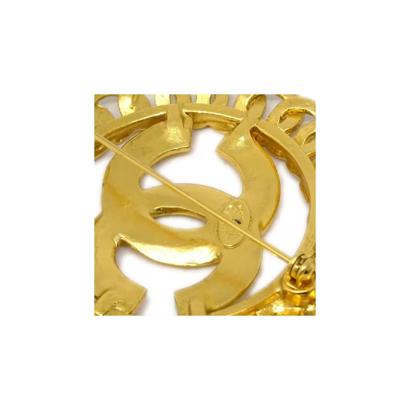 CHANEL 1996 Plated Cc Chain Brooch Costume Brooch-2